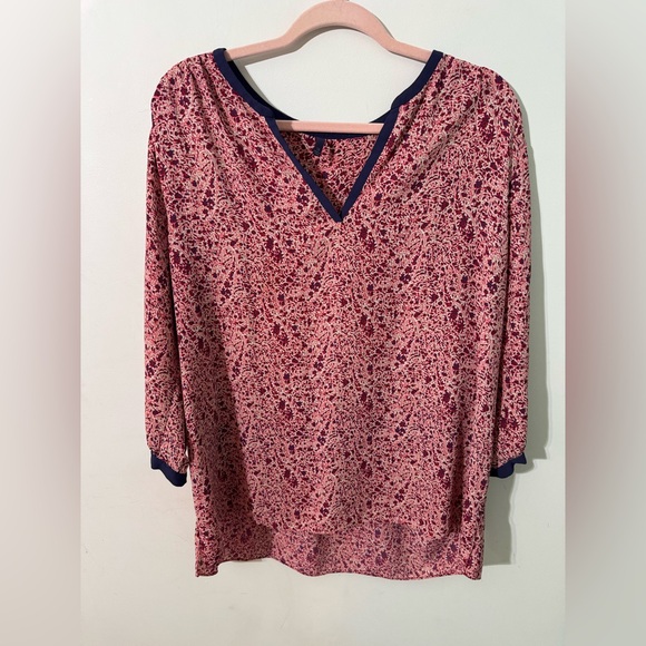 NYDJ red pink blue Tunic Top shirt blouse plus size 1x 3/4 sleeve - Picture 2 of 6